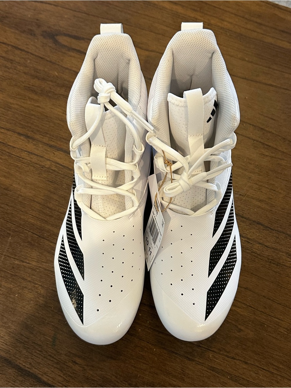 Adidas Adizero Chaos Football Cleats White Black Iridescent Men’s 10 NWOB - Picture 4 of 9